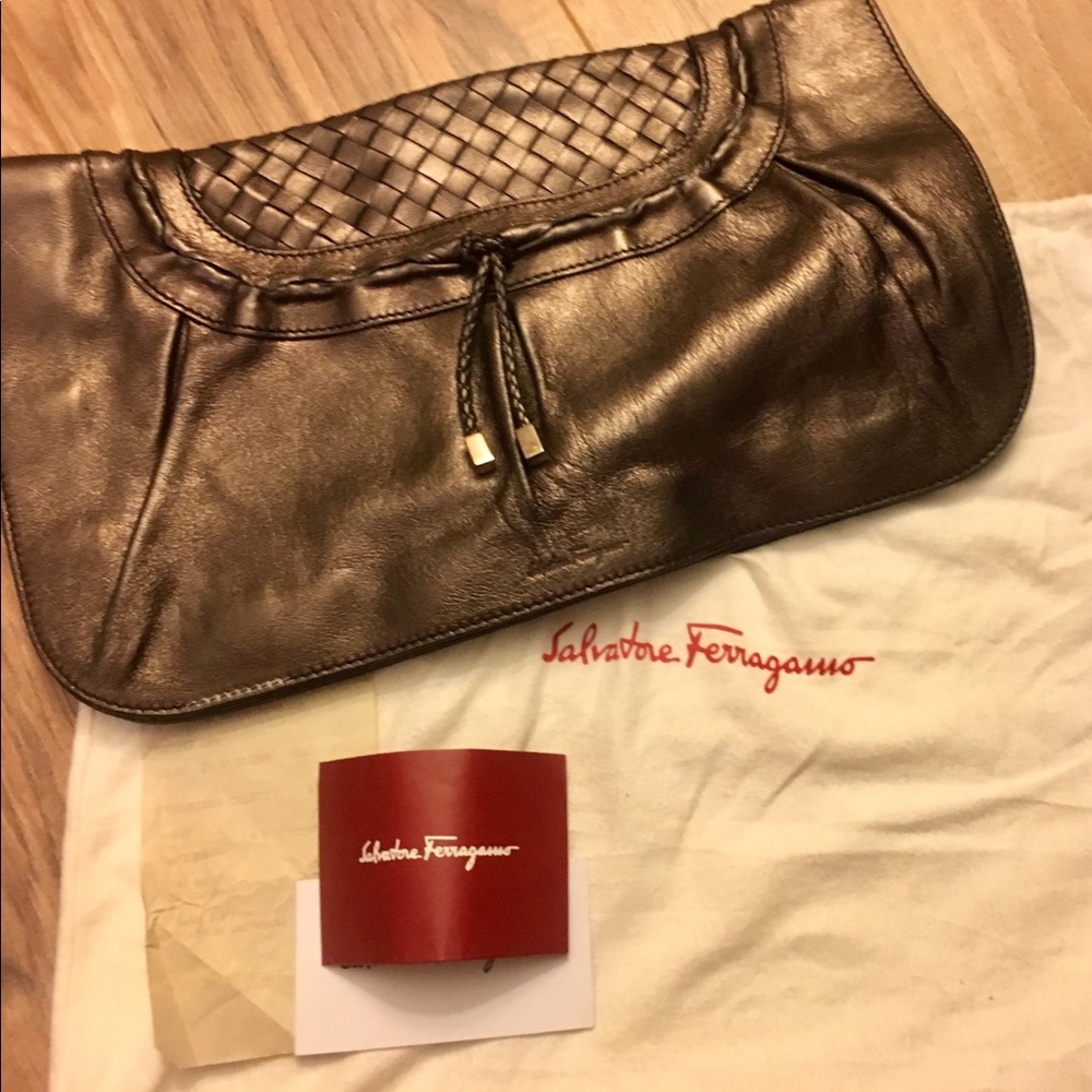 Salvatore ferragamo clutch used!